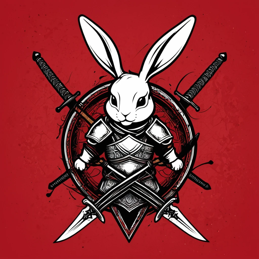 「strength『Scorpio Rabbit』のstrength章を作成してください。strength章には以下の要素が含まれることを希望します:
- A rabbit base with a touch of scorpion element - (Cute deformed design:1.6)
- Incorporating some elements of crossed swords and shields - Simple design - Red and black tones in the background symbolize determination and unity in the fight」