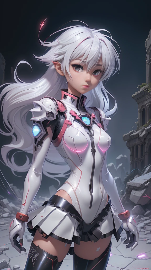 (The best quality,A high resolution,Ultra - detailed,actual),Selena Gomez es Asuka Langley soryu,spider man lasts ,(mini skirt white :1.4), (dark ebony skin:1.4), (white gray hair :1.4), (Asuka Langley soryu:V2.1),(super girl wonder woman costume ), (neon genesis evangelion:1.4), (latex BodySuit plastic transparent rojo :1.4) ,(Ruined dungeon ruins background:1.4 ), (Traje de Asuka Langley soryu letex rojo cyborg), epic fantasy art style hd, 4K fantasy art, epic fantasy digital art style, epic fantasy art style, Fantasy Woman, epic fantasy art portrait, Epic fantasy style, hyperrealistic fantasy art, hd fantasy art, epic fantasy character art, epic fantasy art, in style of dark fantasy art, epic fantasy digital art, (cowboy pose),( perfect anatomy :1.4), (Asuka Langley soryu:1.4), (Selena Gomez :1.4), (cinematic lighting :1.4), (colores brillantes :1.4), ,(Fondo de ruinas de mazmorra en ruinas piedras grandes :1.4 )