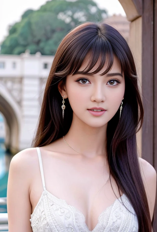 modelshoot style, (extremely detailed CG unity 8k wallpaper), full shot body photo of the most beautiful artwork in the world, stunningly beautiful photo realistic cute women, a hyper realistic ultra detailed photograph of a beautiful girl as a female 2020s dancer on the boat of 2020s Venice,(Bridge Of Sighs background),(princess eyes,shiny pupils), detailed symmetric beautiful hazel eyes, detailed gorgeous face,highly detailed, vibrant,professional majestic oil painting by Ed Blinkey, Atey Ghailan, Studio Ghibli, by Jeremy Mann, Greg Manchess, Antonio Moro, trending on ArtStation, trending on CGSociety, Intricate, High Detail, Sharp focus, dramatic, photorealistic painting art by midjourney and greg rutkowski, face like kriti sannon