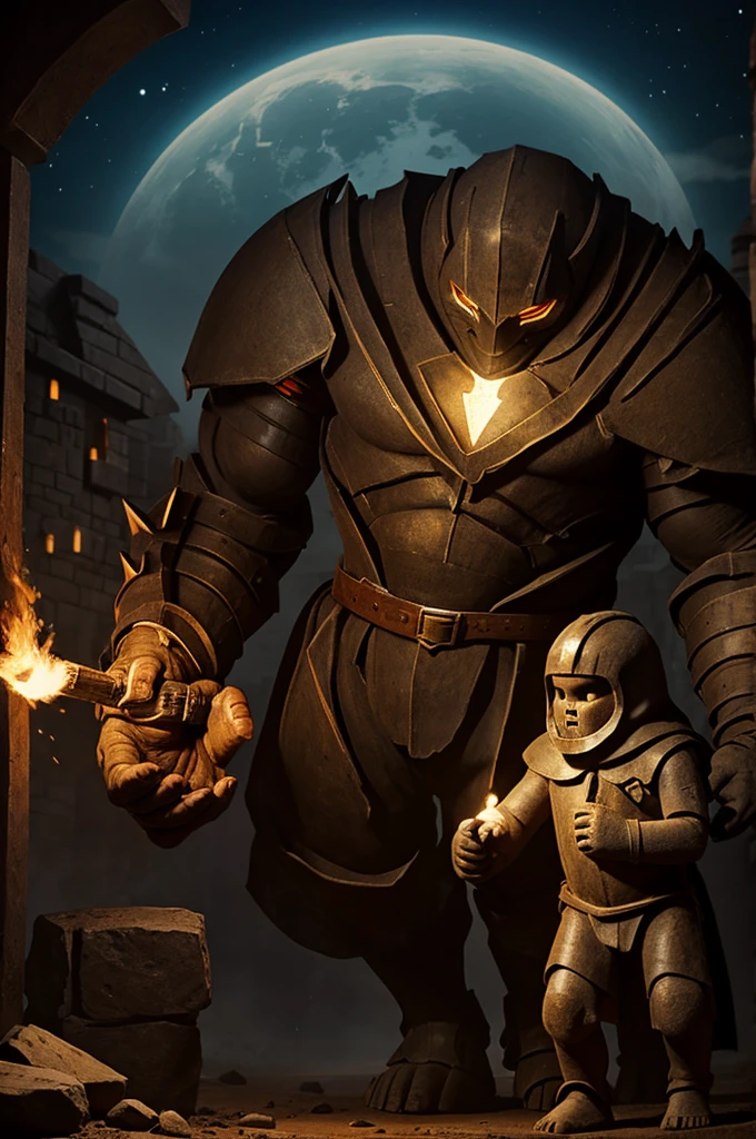 Destroyer golem protecting an orphaned 