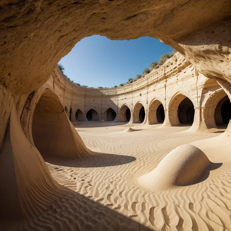 Medieval big city Endless sand dunes, mineral-rich underground caves and some isolated oases