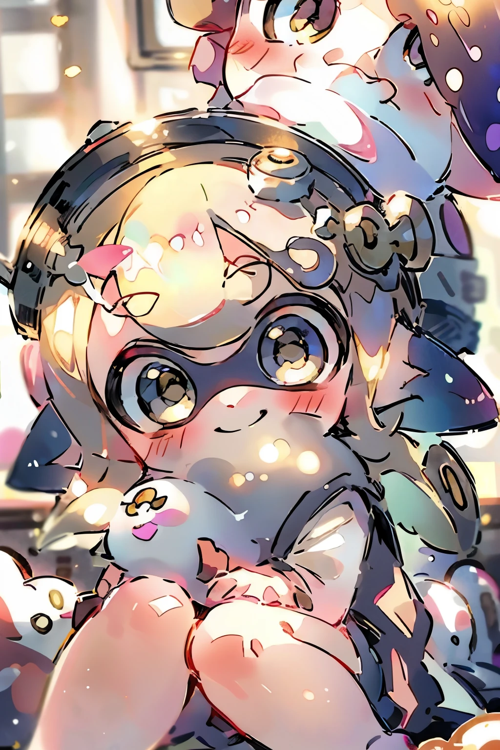 Highest quality、One Splatoon girl、、smile、cute、cute目、Golden Eyes、blush、