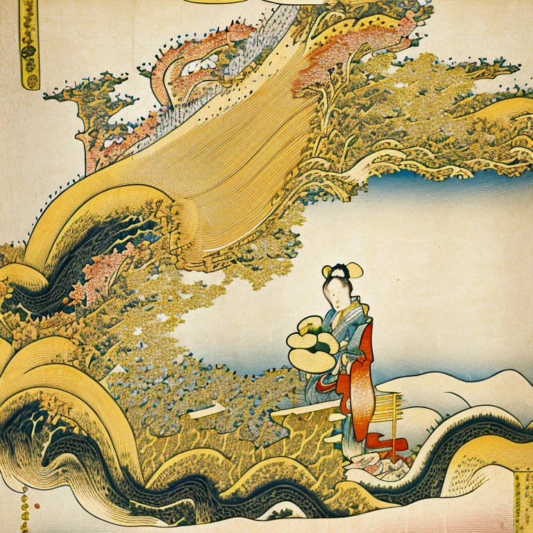 (((The Birth of Blonde Venus)))、(((Beautiful blonde woman)))、,(((Ukiyo-e of beautiful women)))、Royal Sister,Jay's official art,Unity8k wallpaper,Ultra-detailed,Beauty and aesthetics,masterpiece,Highest quality,(Fractal Art:1.3),One girl,Very detailed,Dynamic Angle,Chaotic beauty,elegant,Bright colors,Romanticism,JamesJean,Robbie Deviantano,Lost Run,Francis Bacon,Michal Muraz,Adrian Gurney,Petrakot Wright,Gerhardricht,takato yamamoto,Ashley Wood,Atmospheric,Ecstasy Music Notes,Streaming notes are visible