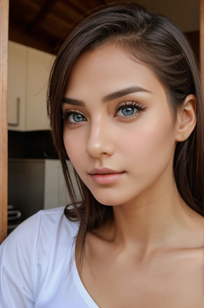 A gril she have world beautiful eyes or nose and sharp job line eyes like dear