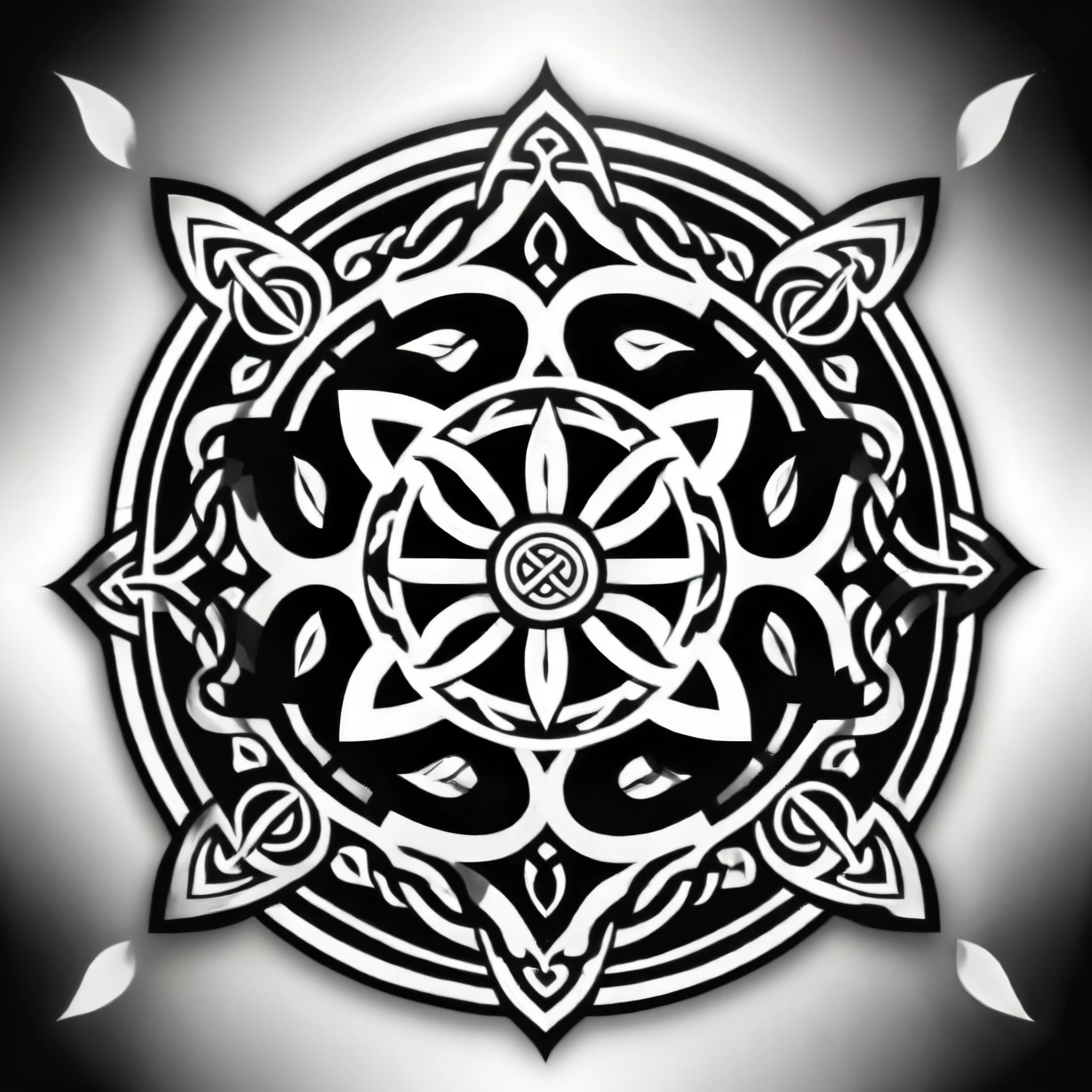 celtic style, tribal style, norse style, black and white, otherworldly, patron, otherworldly patron