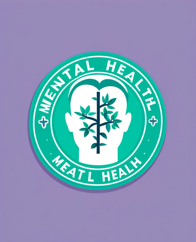 Sticker mental health flat design 