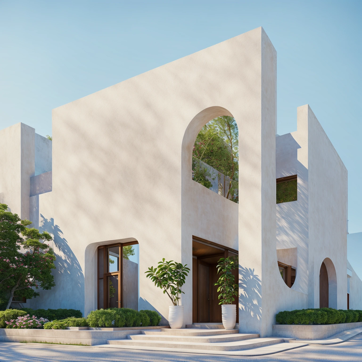 PLATEFORME KTHOUSE, Beaucoup de belles fleurs rouges le long de la route:1.3, Romantique, 1 maison de style néoclassique, La maison de ville est faite de murs blancs, Belle lumière, journée de beauté, ensoleillé, Beaucoup de bougainvilliers rouges le long de la route:1.3, belle sensation de jeunesse :1.2, soleil à midi, Très belles ombres,