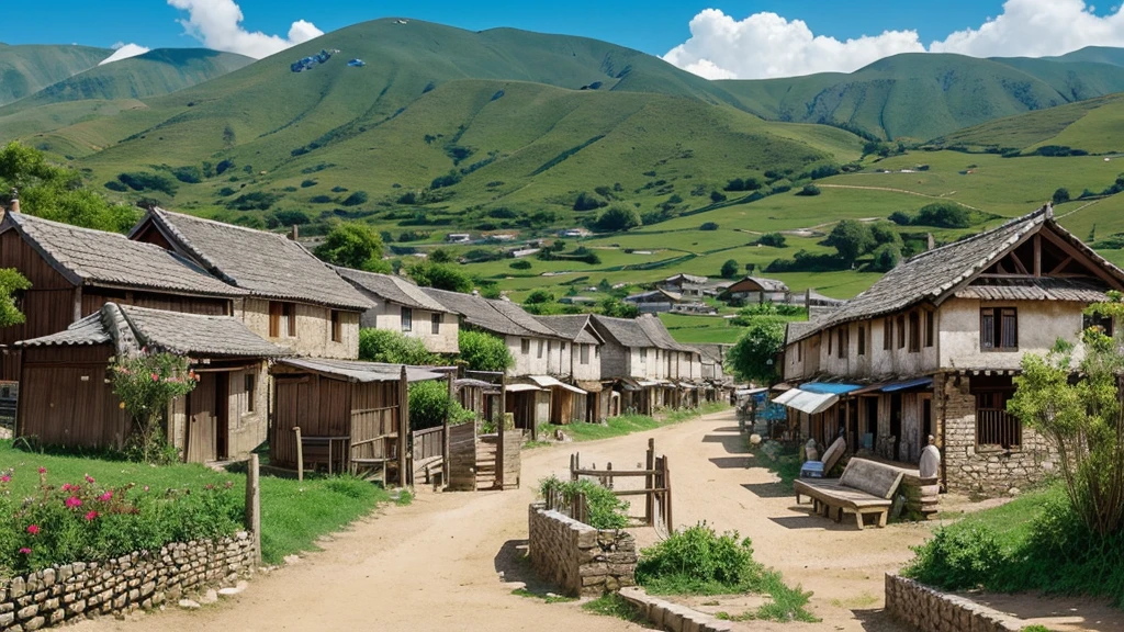 This is the story of a village where all the people lived a happy and good life. Everyone lived in harmony and the stories of this village were spread far and wide. Cartoon 
