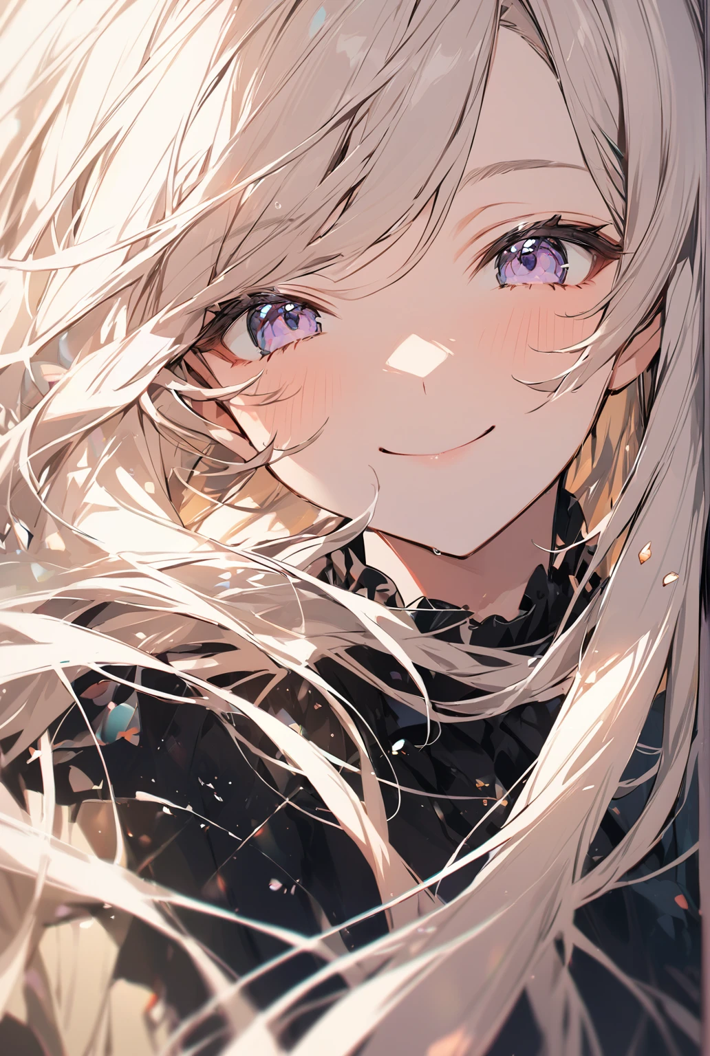 Wear a cool long skirt,Cute woman with a smile,Long Hair、Facial Close-up
