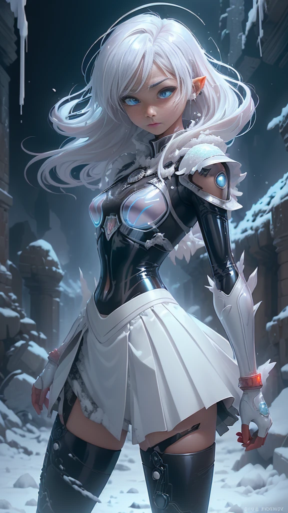 (The best quality,A high resolution,Ultra - detailed,actual),Selena Gomez es Asuka Langley soryu,spider man lasts , (fondo nieve congelado :1.4), (mini skirt white :1.4), (dark ebony skin:1.4), (white gray hair :1.4), (Asuka Langley soryu:V2.1),(super girl wonder woman costume ), (neon genesis evangelion:1.4), (latex BodySuit plastic transparent rojo :1.4) ,(Ruined dungeon ruins background nieve congelado bosque :1.4 ), (Traje de Asuka Langley soryu letex rojo cyborg), epic fantasy art style hd, 4K fantasy art, epic fantasy digital art style, epic fantasy art style, Fantasy Woman, epic fantasy art portrait, Epic fantasy style, hyperrealistic fantasy art, hd fantasy art, epic fantasy character art, epic fantasy art, in style of dark fantasy art, epic fantasy digital art, (cowboy pose),( perfect anatomy :1.4), (Asuka Langley soryu:1.4), (Selena Gomez :1.4), (cinematic lighting :1.4), (colores brillantes :1.4), ,(Fondo de ruinas de mazmorra en ruinas piedras grandes :1.4 ), (dark ebony skin:1.4), (fondo árboles white nieve congelado bosque :1.4), (ojos hermosos azules detailed :1.4), (Five Fingers, Four fingers and thumb),