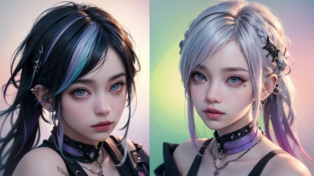 (Punk Girl:1.4), mullet hairstyle, Beautiful eyes with fine symmetry, (Colorful gradient hair:1.5), (Intricate details:1.2), (Highly detailed face and eyes:1.2), No makeup, (dark circles:1.1), midnight aura, urban streets background, posing sitting for a photo, side view, full body photo, (Delicate images), (Raw photo: 1.2), (Photorealistic: 1.6), (Highly detailed), (high resolution), (Best quality), (masterpiece)