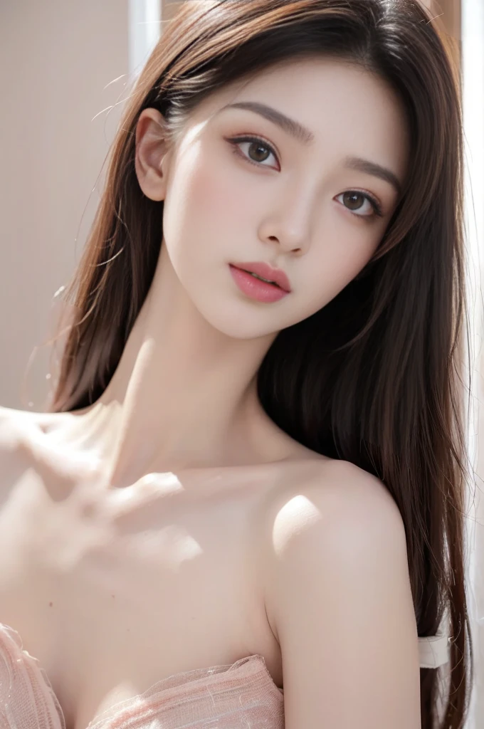 (high details:1.4)、(surrealism:1.4)、(soft lighting:1.05)、32,000、1 woman、realistic lighting、face lighting、ray tracing、(brightened light:1.2)、(improve quality:1.4)、(Realistic textured skin of the highest quality:1.4)、original photo, lifelike, full body woman love, bed, soggy, big bust, stylish hairstyle, pale skin, black eye, pink lips, (Beloved), (:1.1), ~Through, detailed background, detailed face, delicate eyes, good hair, Anatomically correct body, elastic skin, make up, masterpiece
