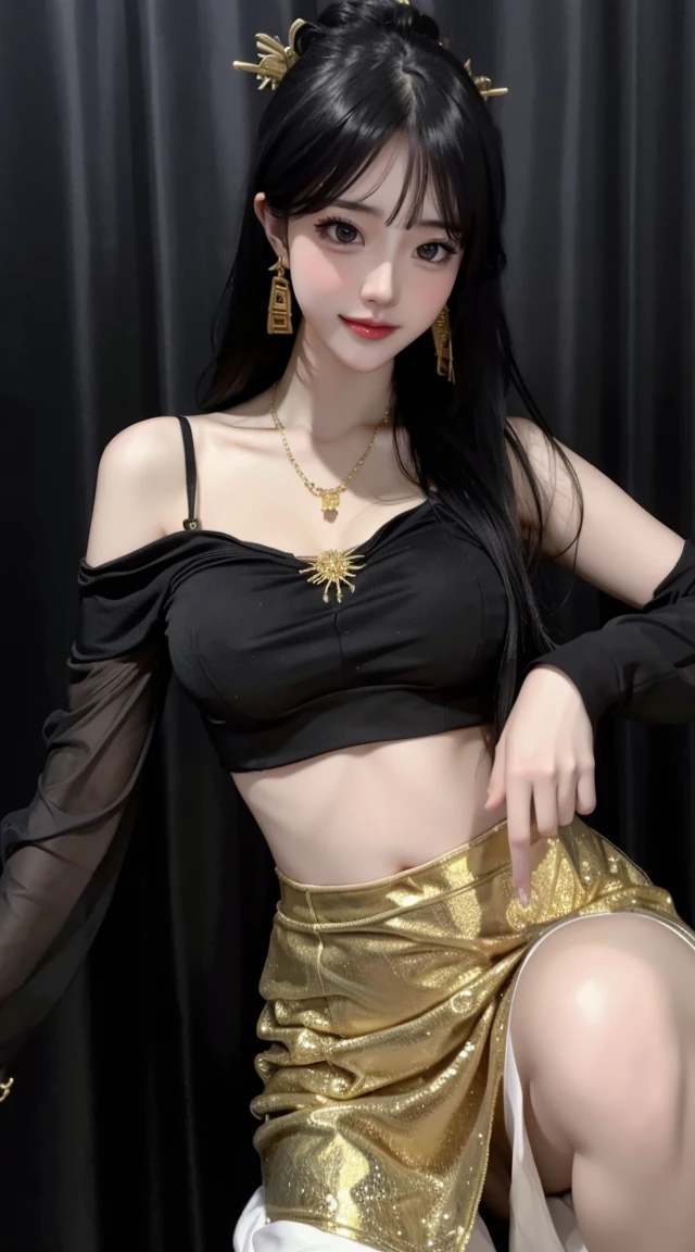 Top quality、High Detail、非常有吸引力of成人美女 杰作, 最好of品质, Extremely detailed, high resolution,, (:1.5), Willow Waist, Wide hips, knee, night , of, Necklace, Earrings and Nipple Rings