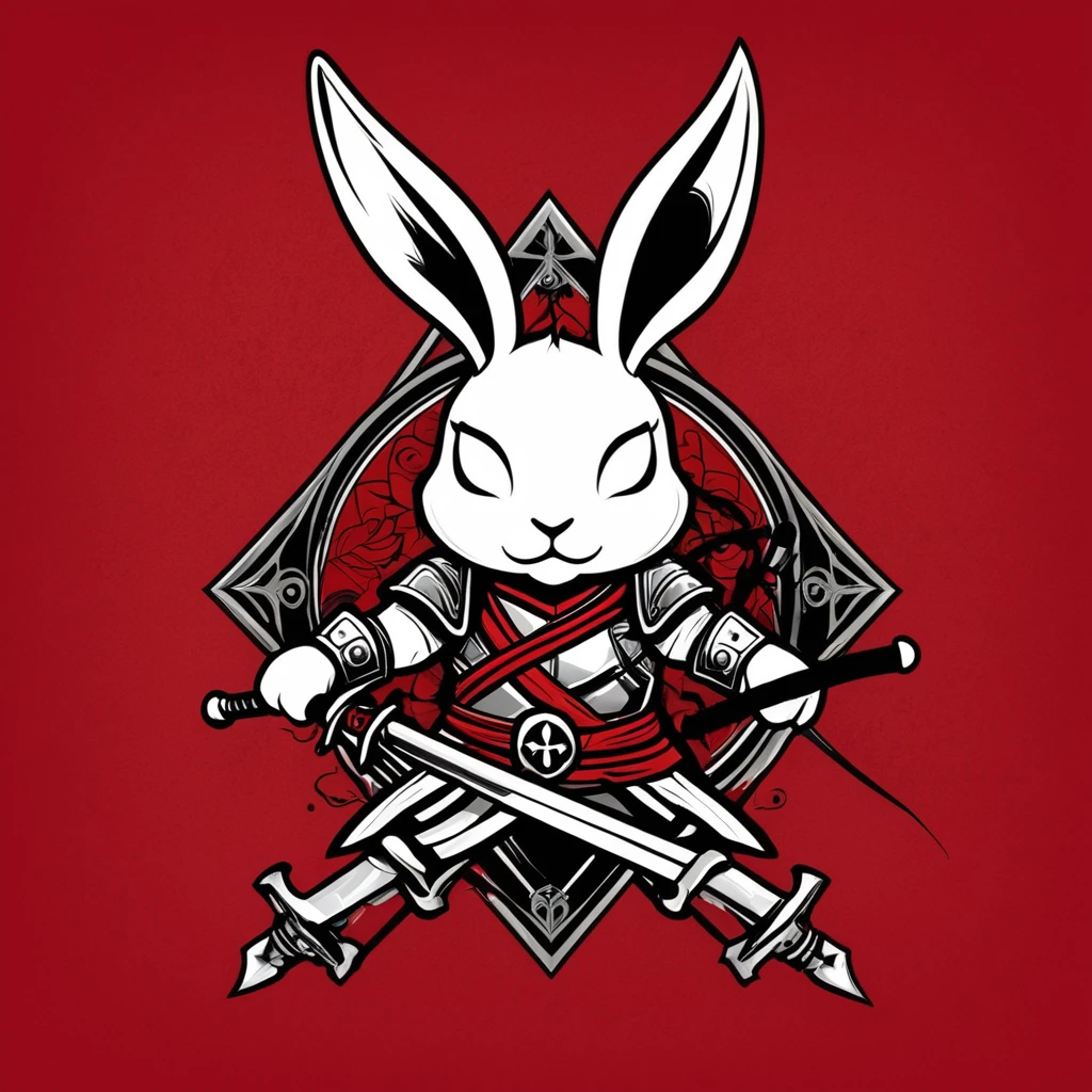 「strength『Scorpio Rabbit』のstrength章を作成してください。strength章には以下の要素が含まれることを希望します:
- A rabbit base with a touch of scorpion element - (Cute deformed design:1.6)
- Incorporating some elements of crossed swords and shields - Simple design - Red and black tones in the background symbolize determination and unity in the fight」