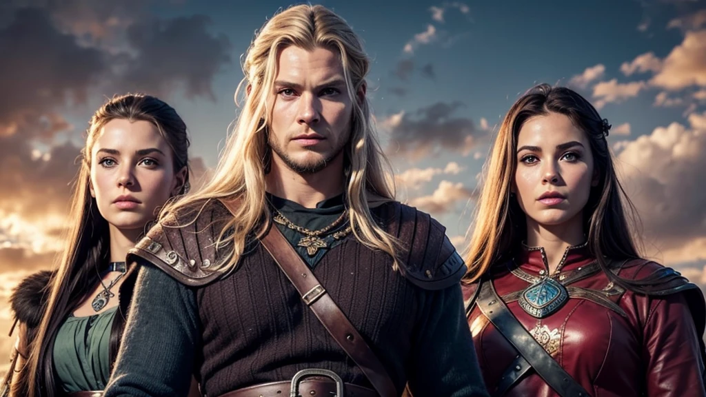 vikings of midgard, no horns, beautiful faces