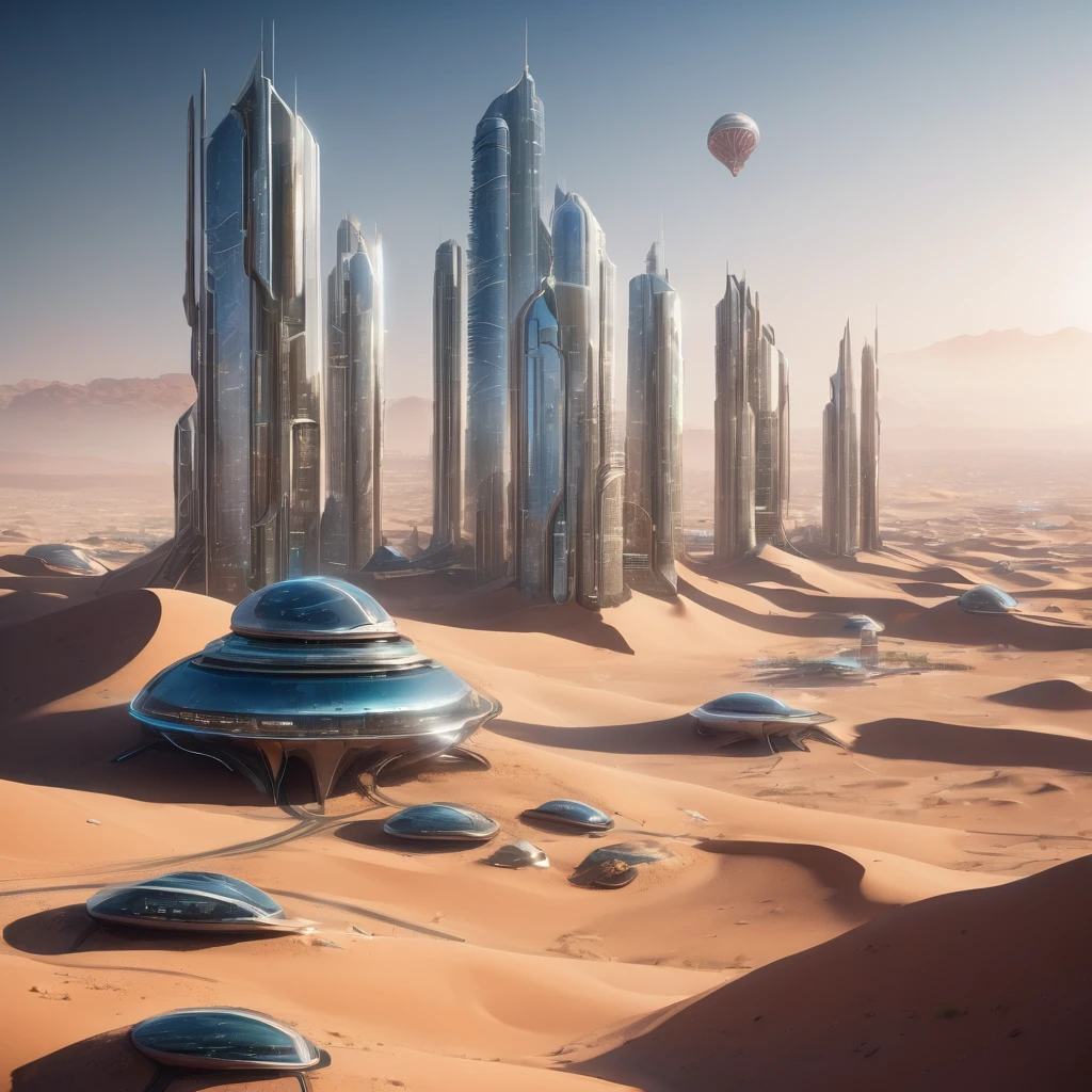 City in the future desert 