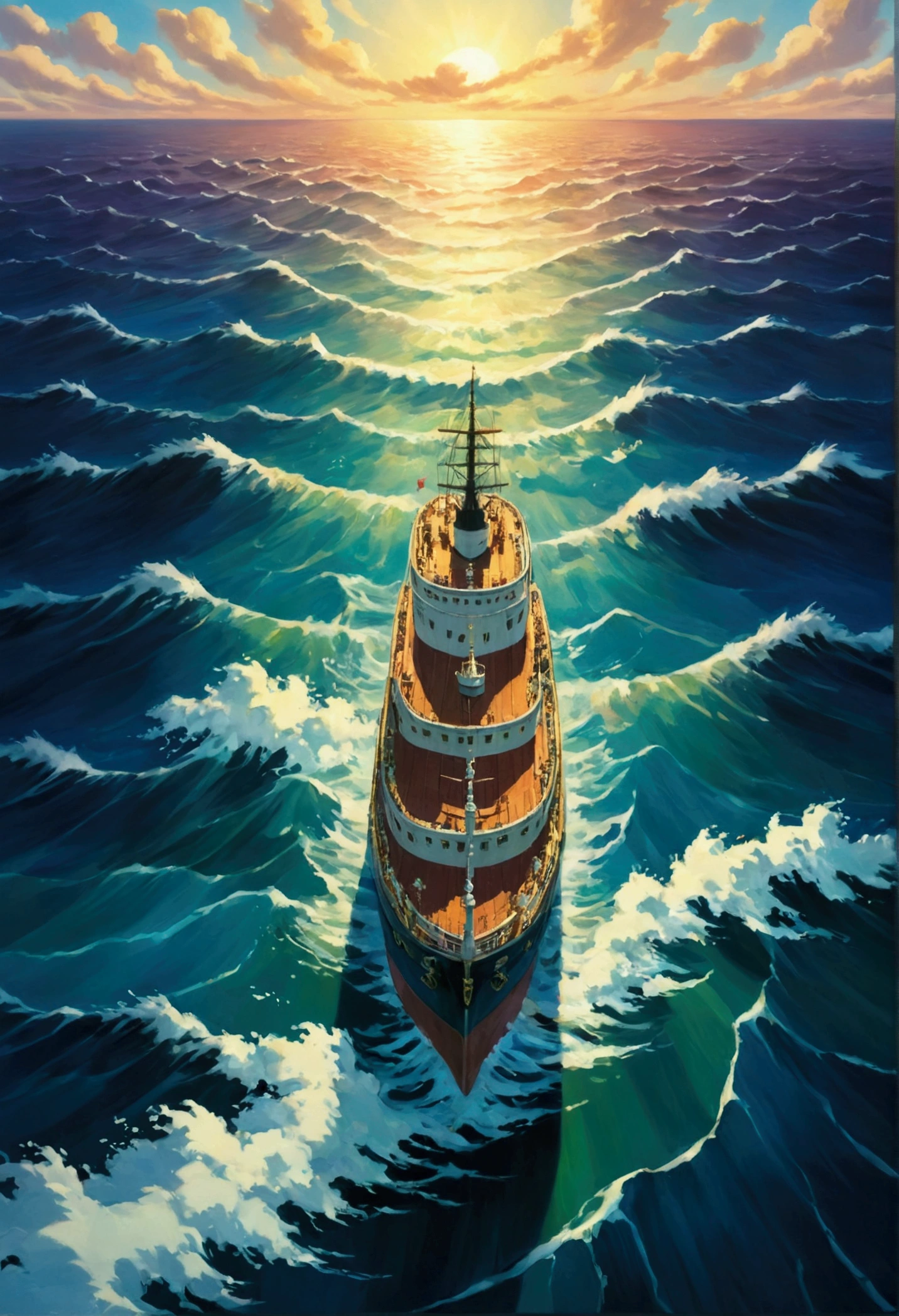 Ghibli Ocean Above the Waves board a ship