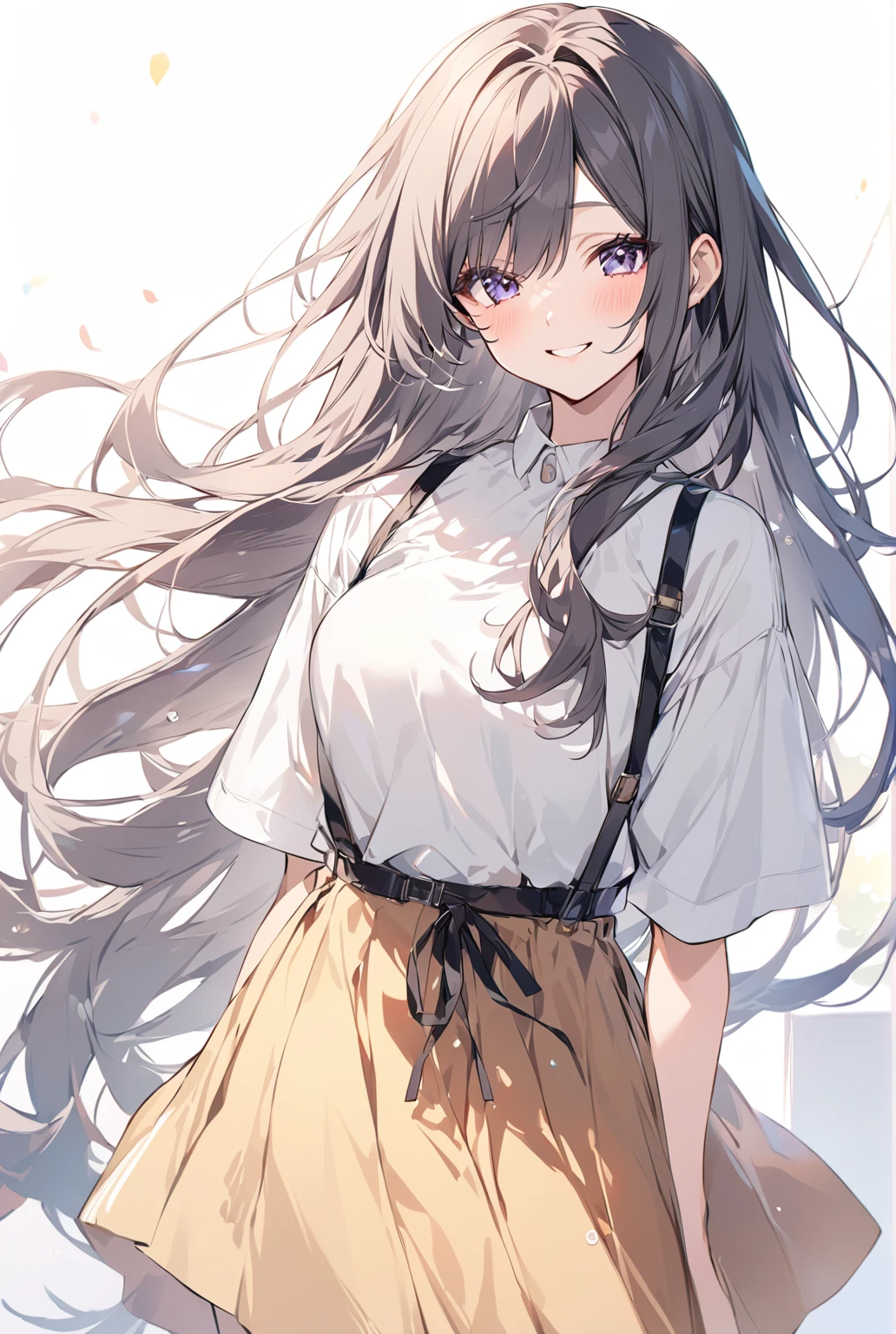 Wear clothes,Slightly elongated face,Cute woman with a smile,Long Hair、