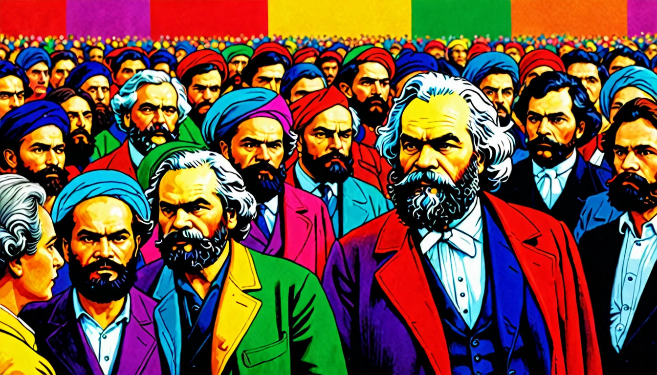 Marx teaches us to question power,
Seeking justice, without surrendering,
The Voice of the Oppressed, a call to listen,
In the search for a fairer world to conquer. colorful photo