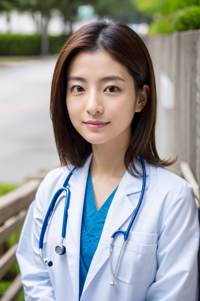 ((Highest quality)), ((masterpiece)), (detailed),Perfect Face,Japanese,Female doctor,White