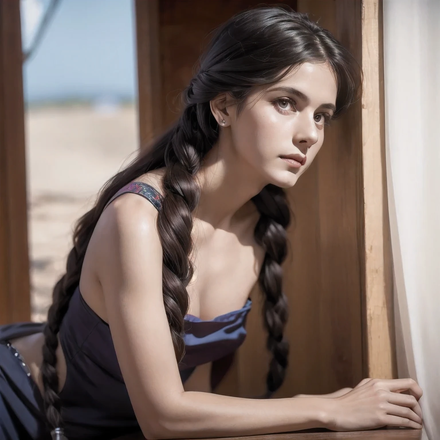 arafed photo of a woman with a braid in her hair, in her early 20s, maria fortuny, marianne collins, nadezhda tikhomirova, photo of young woman, leonora karrington, maria panfilova, anna kovalevskaya, anastasia ovchinnikova, lola dupre, e. h. beatrice blue