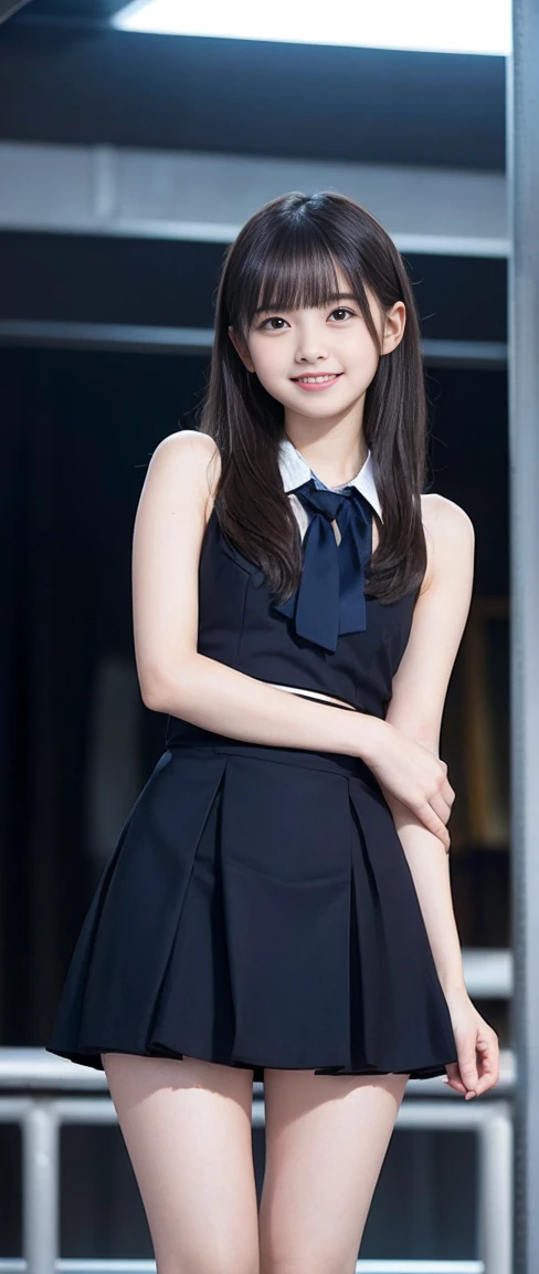 (masterpiece, Highest quality:1.2), 8k, 12才のFull nudityの女の子, 85mm,Official AR RAW Photos, スーパースリムなスレンダーbeautiful girl, (Navy blue short skirt、上Half BodyFull nudity、Show me your ears、Naked girls photoshoot、Full nudity, Cute Face, close, Half Body, Biolace, Gardenia, beautiful girl, , Thighs, Station platform、 Looking at the audience, No makeup, (Big smile), Film Grain, chromatic aberration, Sharp focus, Face Light, Bright lighting, 10 generations, Detailed face, Background blur, (Dark red tie:1.1)、((((((-yeld gi)))))、((((((12才のFull nudity女子高生)))))、Narrow waist、Shy pose、Shy and nervous girl、 Sad face