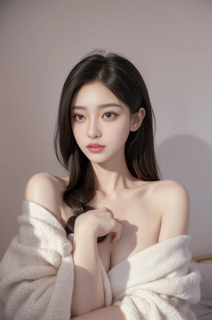 (high details:1.4)、(surrealism:1.4)、(soft lighting:1.05)、32,000、1 woman、realistic lighting、face lighting、ray tracing、(brightened light:1.2)、(improve quality:1.4)、(Realistic textured skin of the highest quality:1.4)、original photo, lifelike, full body woman love, bed, soggy, big bust, stylish hairstyle, pale skin, black eye, pink lips, (Beloved), (:1.1), ~Through, detailed background, detailed face, delicate eyes, good hair, Anatomically correct body, elastic skin, make up, masterpiece