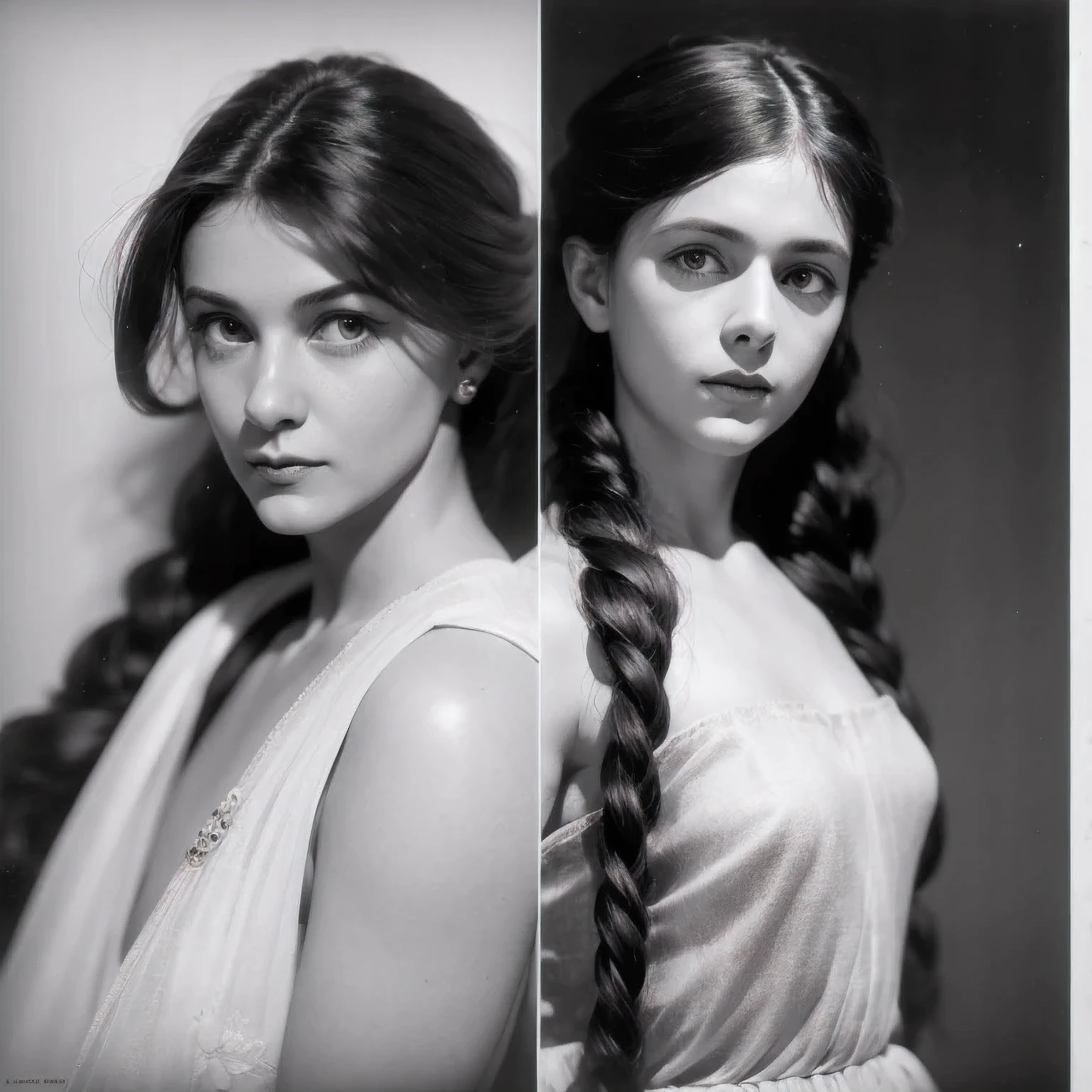arafed photo of a woman with a braid in her hair, in her early 20s, maria fortuny, marianne collins, nadezhda tikhomirova, photo of young woman, leonora karrington, maria panfilova, anna kovalevskaya, anastasia ovchinnikova, lola dupre, e. h. beatrice blue