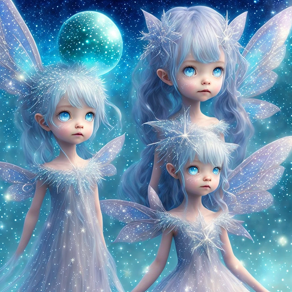 No humans、Star Fairyで白くて青いかわいい幻想の生き物、Star Fairy、