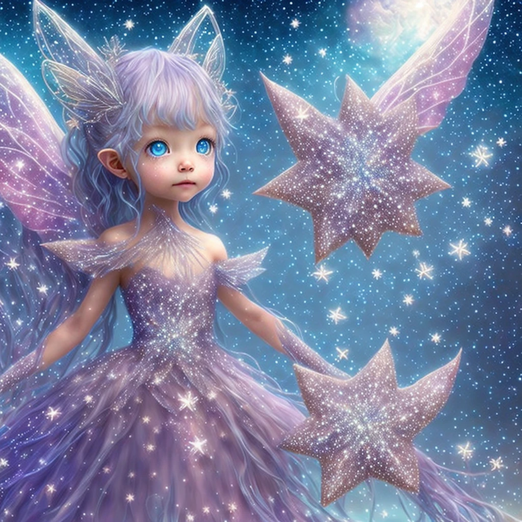 No humans、Star Fairyで白くて青いかわいい幻想の生き物、Star Fairy、