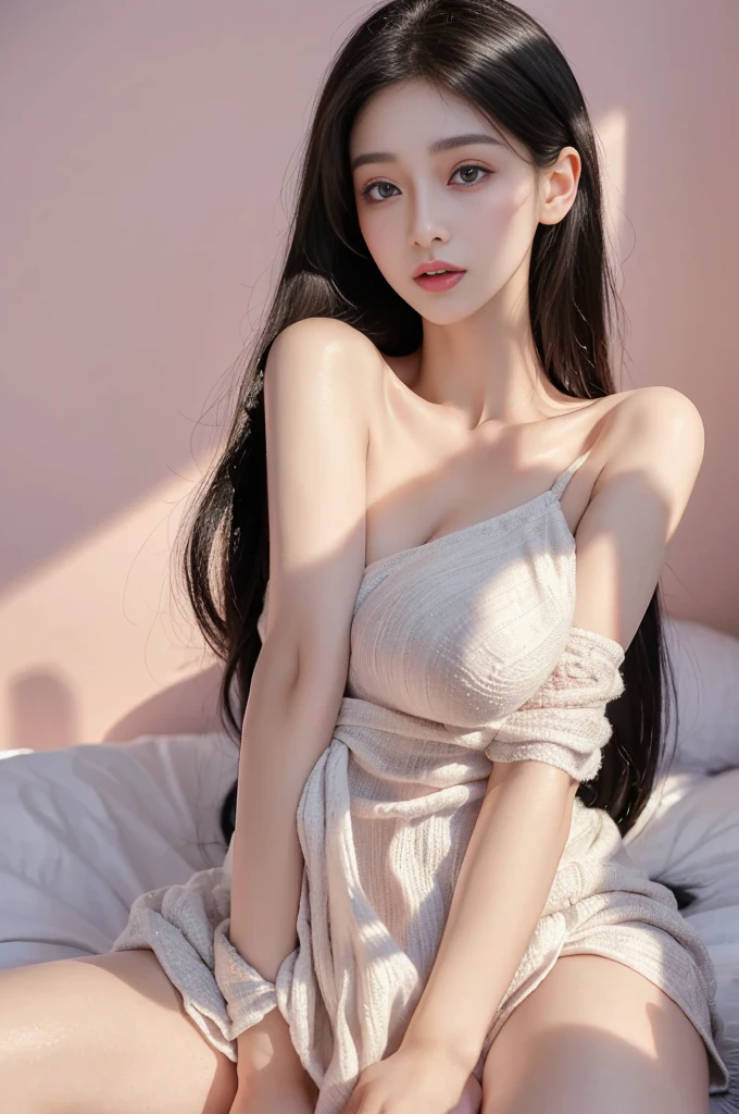 (high details:1.4)、(surrealism:1.4)、(soft lighting:1.05)、32,000、1 woman、realistic lighting、face lighting、ray tracing、(brightened light:1.2)、(improve quality:1.4)、(Realistic textured skin of the highest quality:1.4)、original photo, lifelike, full body woman love, bed, soggy, big bust, stylish hairstyle, pale skin, black eye, pink lips, (Beloved), (:1.1), ~Through, detailed background, detailed face, delicate eyes, good hair, Anatomically correct body, elastic skin, make up, masterpiece