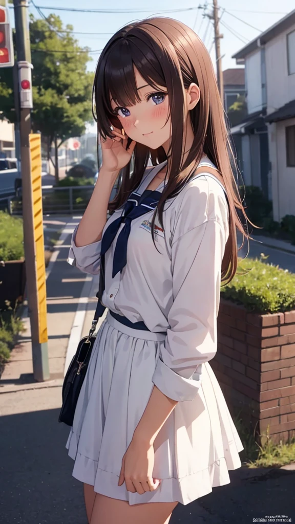 High resolution, accurate, high quality, Shortcuts, Blushing, anime, Your Name,girl,stage,cute,student