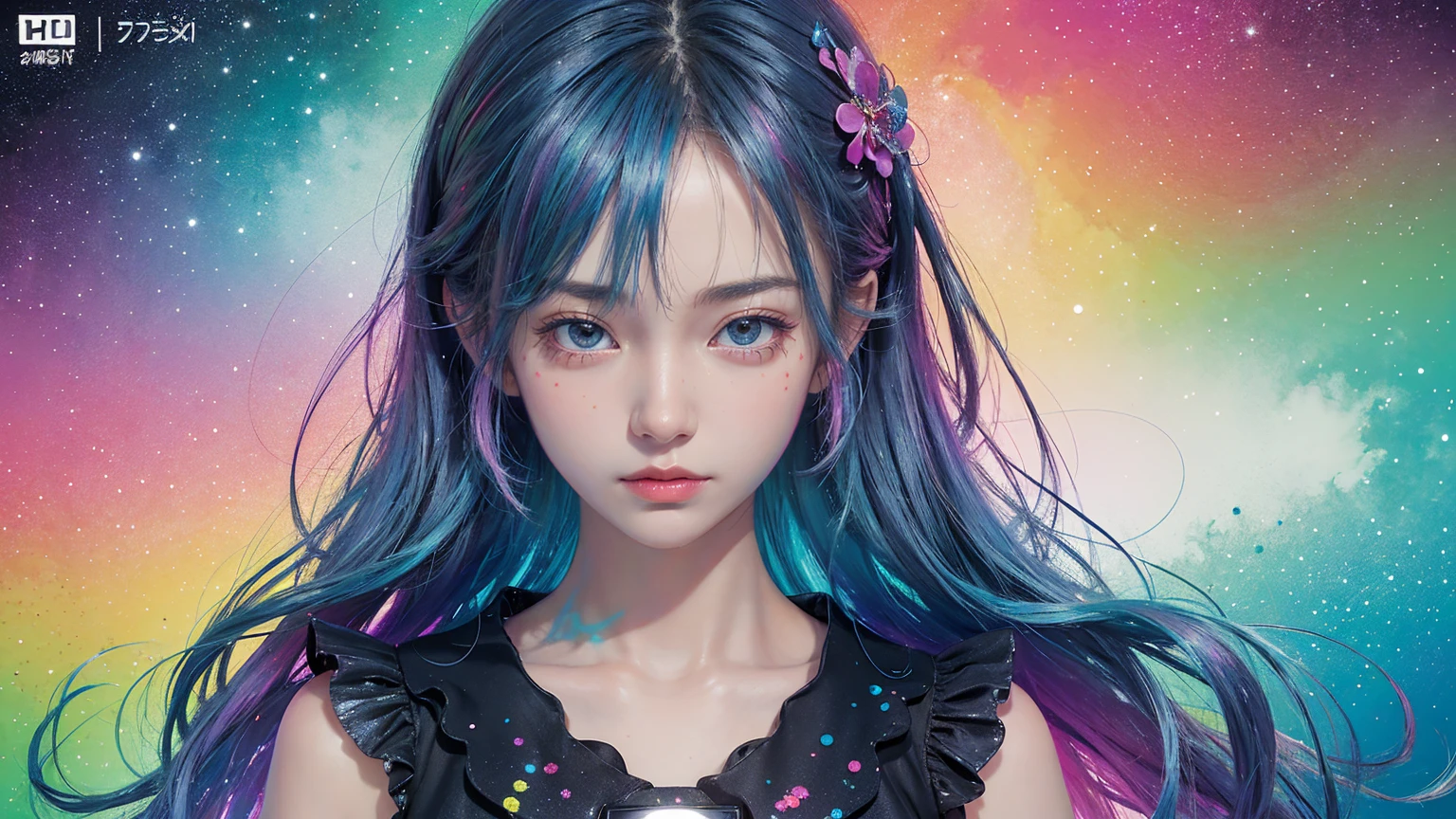 ((1 girl)), colorful, Dot, colorfulなペイント, Splash Paint, liquid, fog, Bright colors, matrix, hologram, Confused, detailed, 非常にdetailed, 非常にdetailed, Complex, masterpiece, 8k,khd,8k resolution,masterpiece