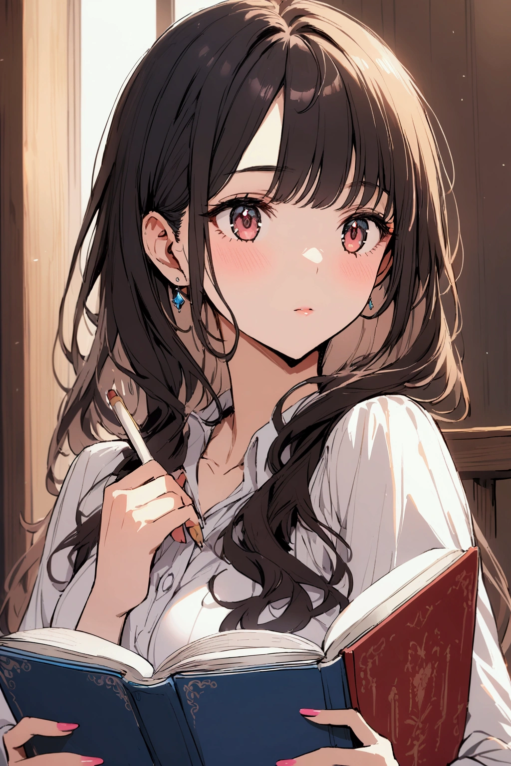 Read textbooks, beautiful girl