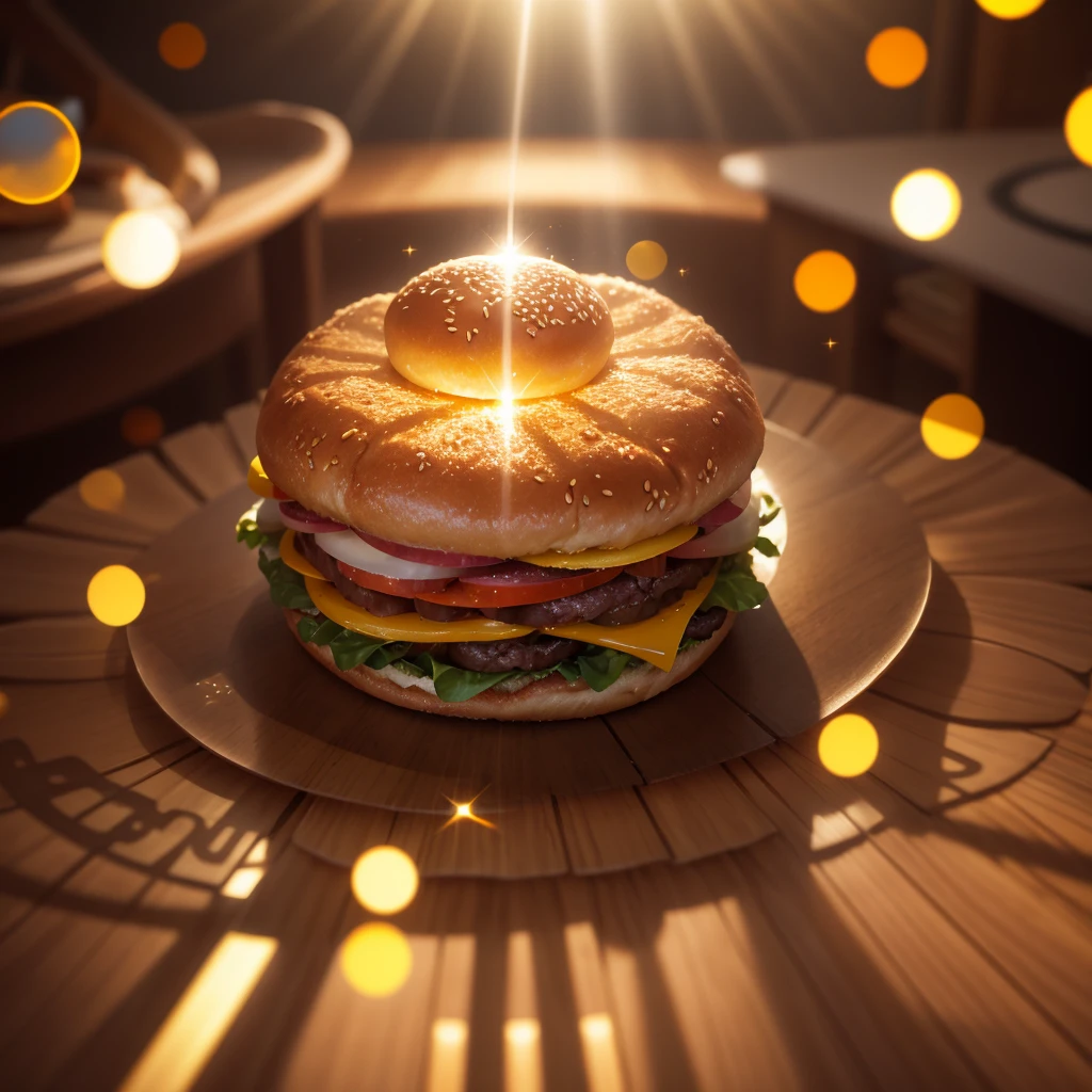 Difracted rays, Blurred circles of light, Ray tracing, Raios de Luz Divina, shine light, hamburger
