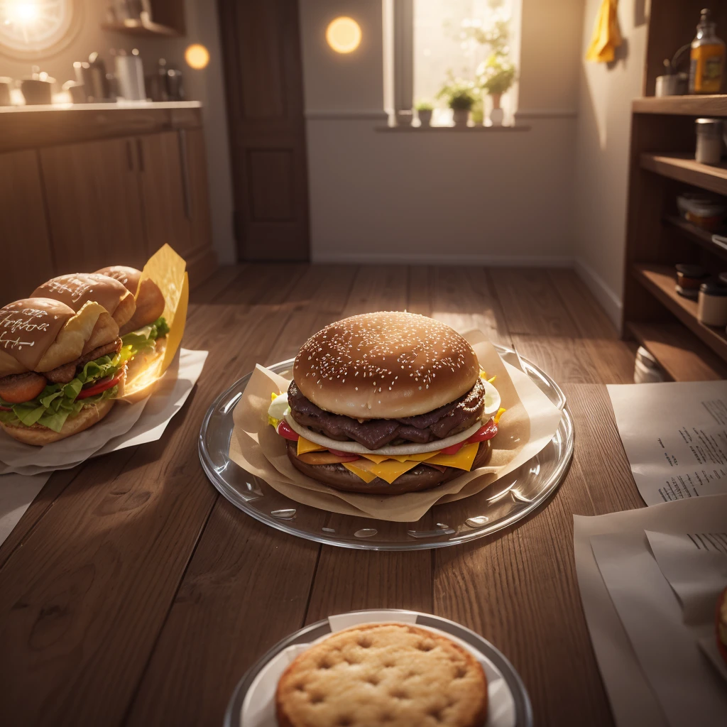 Difracted rays, Blurred circles of light, Ray tracing, Raios de Luz Divina, shine light, hamburger