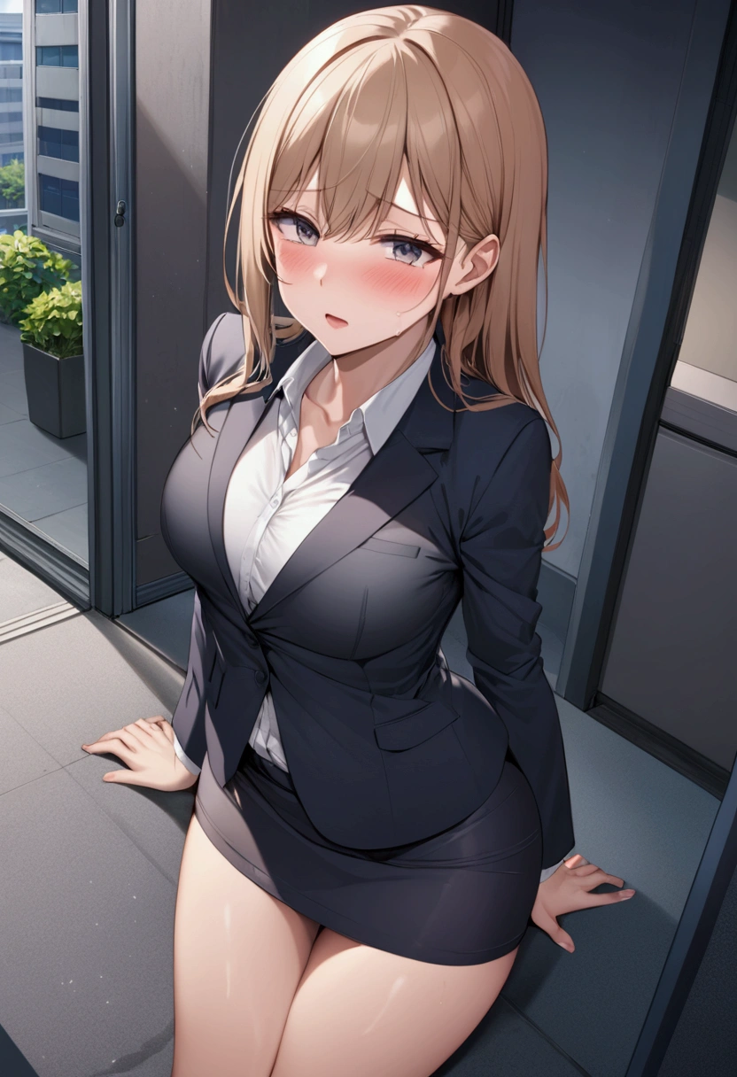 NSFW.Office lady after work.OL.In a suit,Mini tight mini skirt.Between buildings.The main road is visible.,Penetration Sex,Creampie Sex,rape.rape