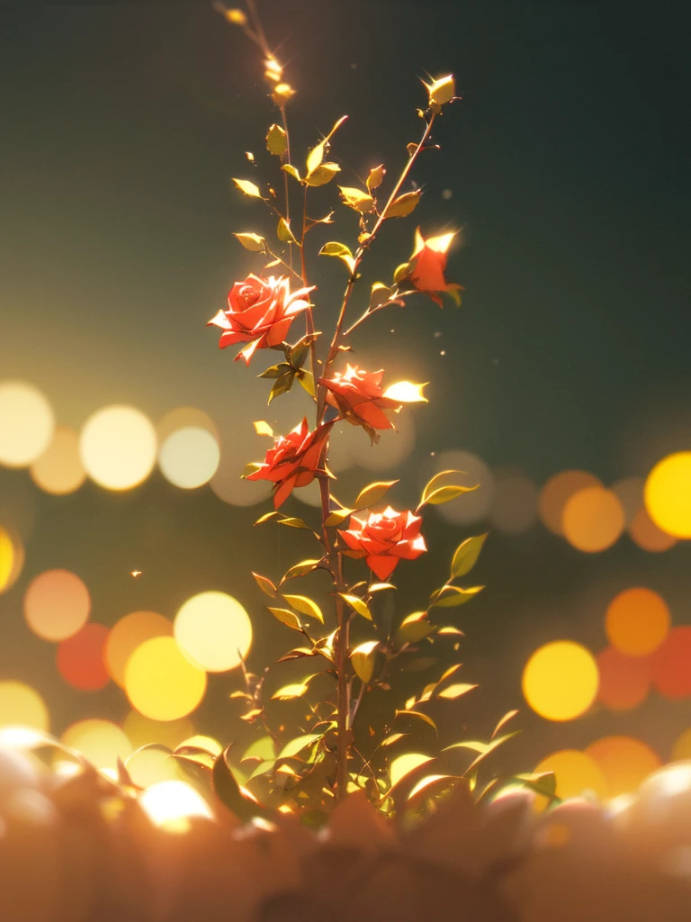 (Sumilux f1.4 50mm , low Latitude old color negative film , cross process , bokeh, flare, chromatic aberration , soft focus, (Shallow focus) , soft glow , Maximum aperture, High Key , Transparent depiction)  , closeup Roses