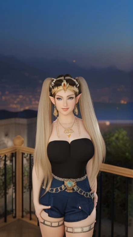 score_9, score_8_up, score_7_up, Amidst a grand royal ball, Princess Zelda from "The Legend of Zelda" series captivates the room with her grace and intelligence. Dressed in a regal gown, she discusses strategies and ancient lore with diplomats, her leadership and wisdom making her a magnetic figure in a realm filled with intrigue.