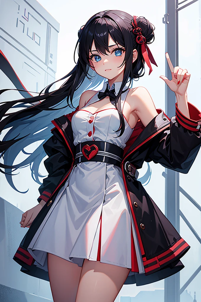 two finger cute girl