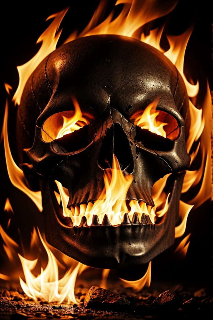 A skull with fire 