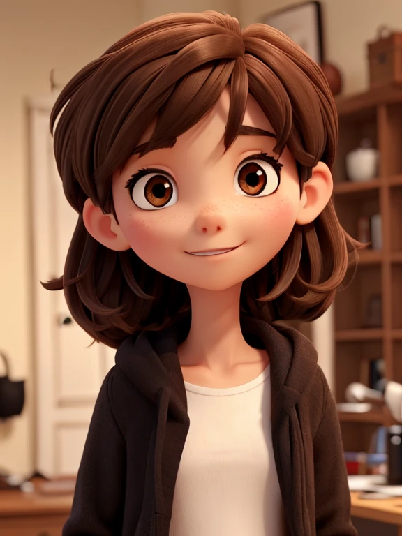 thin, black eyes, brown hair