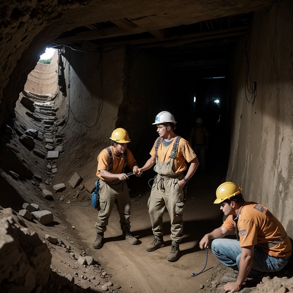 Image of Workers in a mine and ore