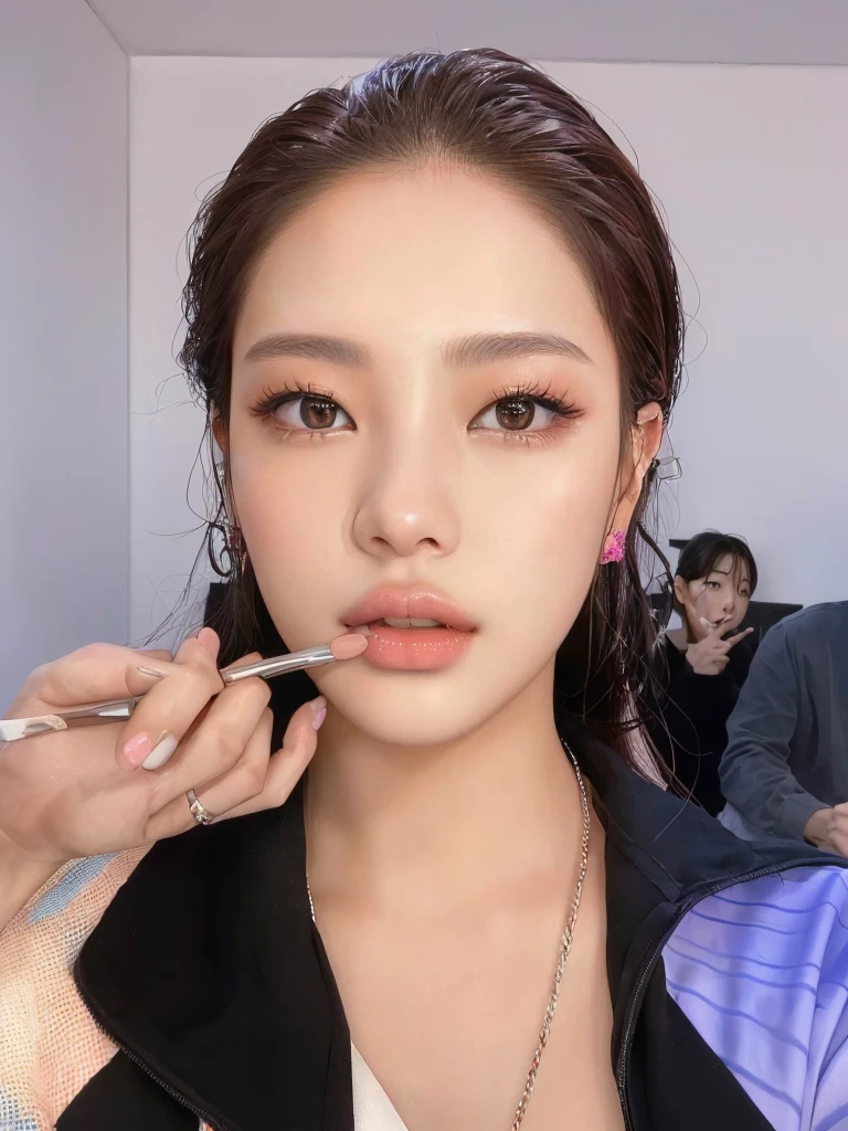 jennie pink black, blackpink jennie portrait, Beautiful young Korean woman, Leaked image, kim jennie de blackpink