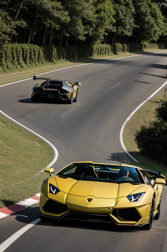 Rabbit driving a Lamborghini