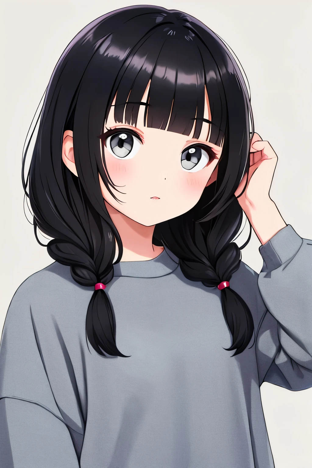 Trendy clothes,Trendy hairstyles,Short bangs,Black Hair,Highest quality,