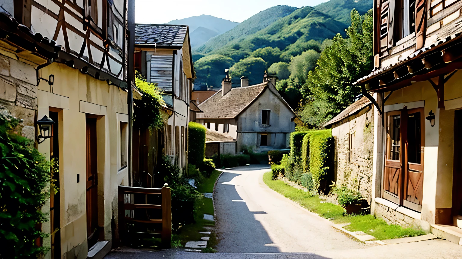 13th-century France, peaceful village, rustic life, traditional clothing, serene atmosphere.