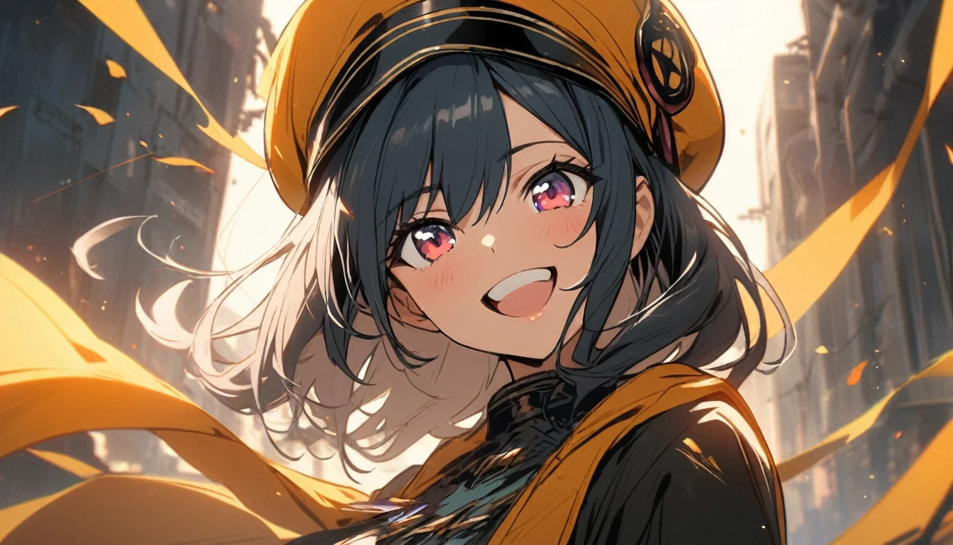 1 girl, smile