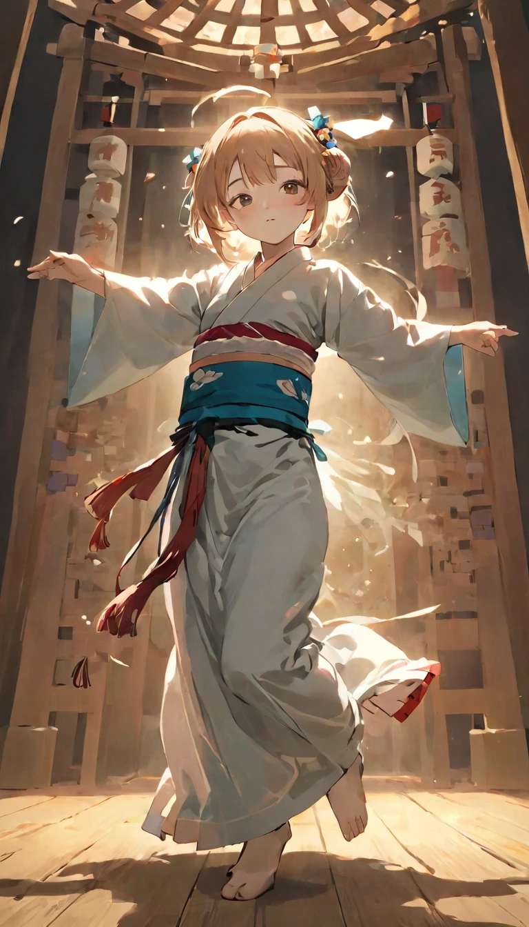 score_9, score_8_superior, score_7_superior, score_6_superior, score_5_superior, score_4_superior, BREAK、Highest quality:1.2、masterpiece、Highly detailed CG unit wallpaper、High resolution、BREAK、(((Perfect Anatomy、Unusually drawn faces and eyes、Very delicate face、Dance with your eyes closed:1.2)))、One Girl、Kagura Hallで舞を舞う女の子、Ancient Dance、Dance in a shrine maiden costume、Kagura Hall、temple、Dance of Silence、Wabi-sabi art、Simple color tones、Close your eyes and dance