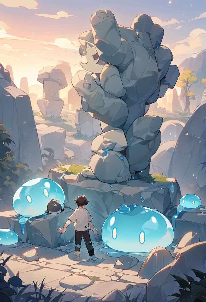 Little male cat,boy,There is a tail,cute,Thin,struggle,Everlasting,Stone,Gray slime,Feet turned to stone,Hands turned to stone,Stones spread feet,Stone feet,Stone Hand,illumination,freeze,Feet petrified,charming,boy们 ,Petrified feet,穿着Tight Fit衣,plastic,Full body portrait,smooth,全身Tight Fit衣,Gel coat,全身Gel coat,outdoor,Small pants,Tight Fit,No clothes,stone man,The stones gradually spread on the body
